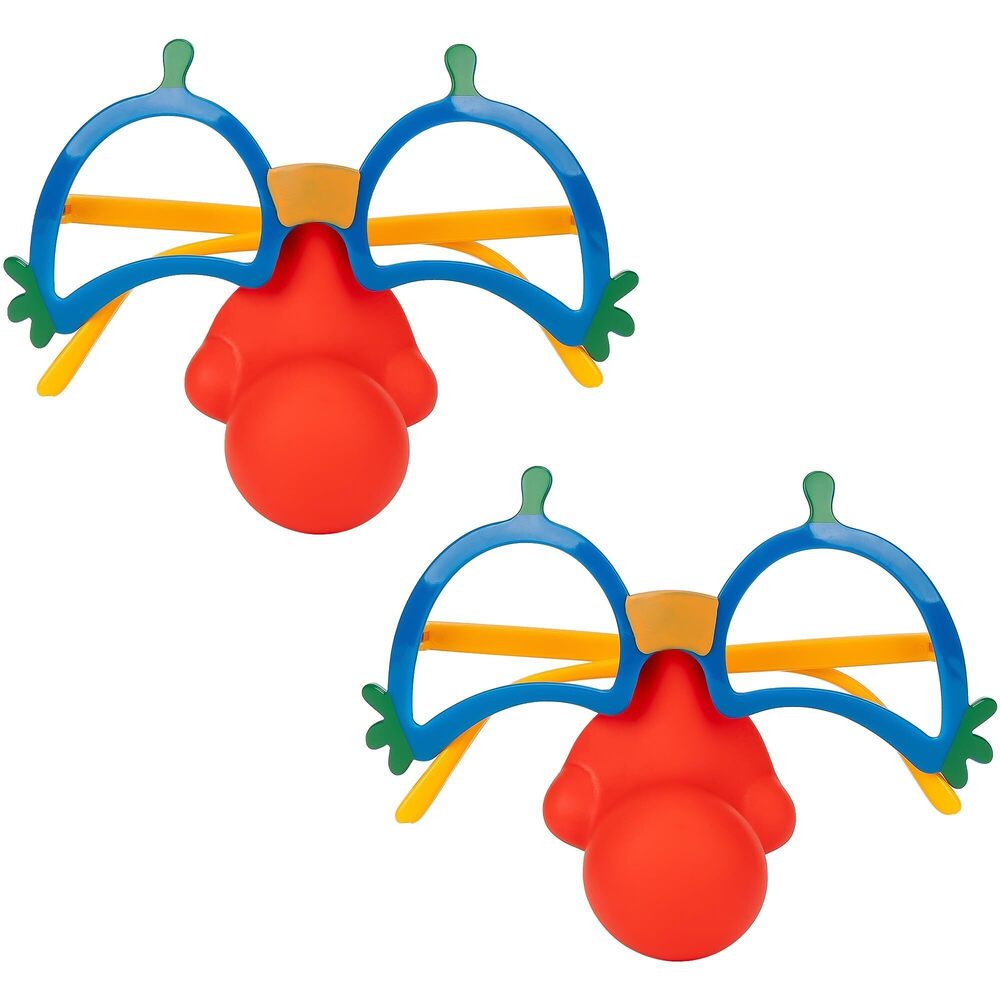 8835 2Pcs Clown Glasses Funny Nose, Fancy Dress Glasses, Clown Nose